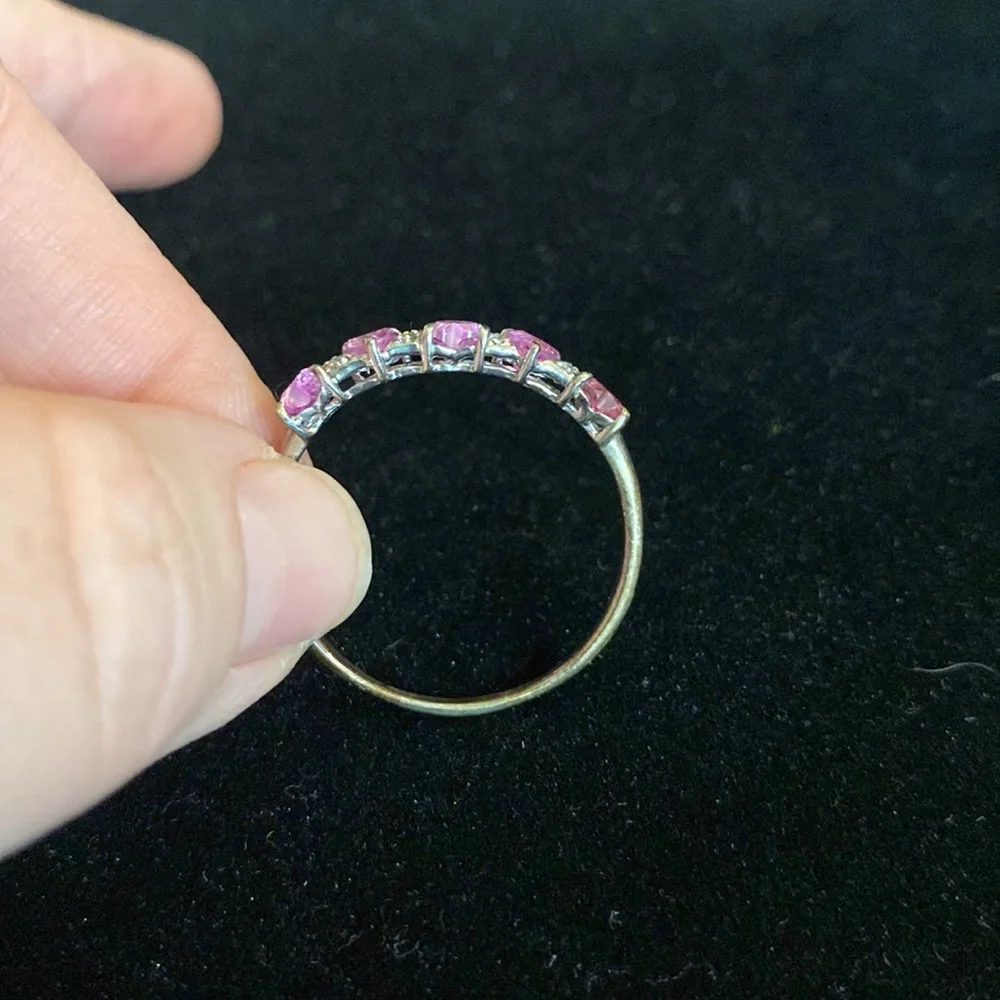 Pink sapphire heart ring - Picture 4 of 5